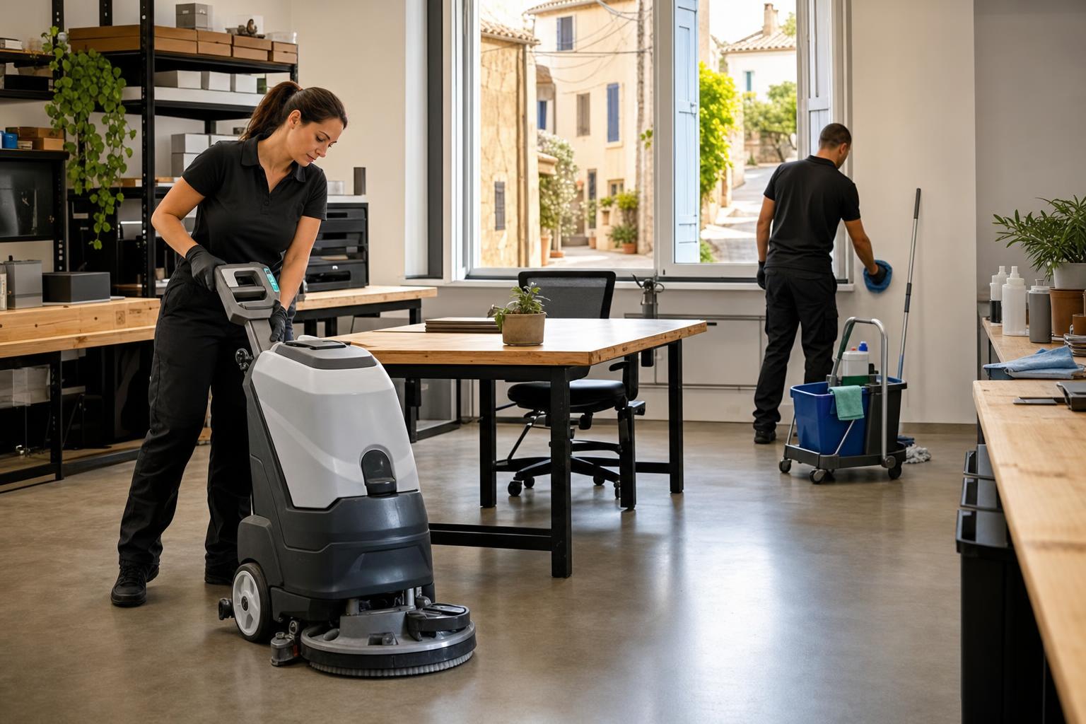 Nettoyage professionnel à Garrigues par Aza Nettoyage, prestation B2B en local professionnel