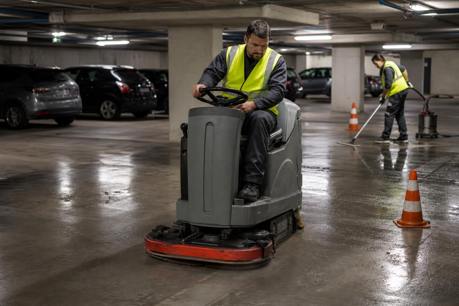 Entretien de parkings de copropriété par AZA Nettoyage pour syndics et résidences professionnelles
