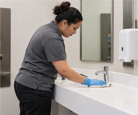 Agent de nettoyage professionnel à Bragassargues : nettoyage de sanitaires de bureaux